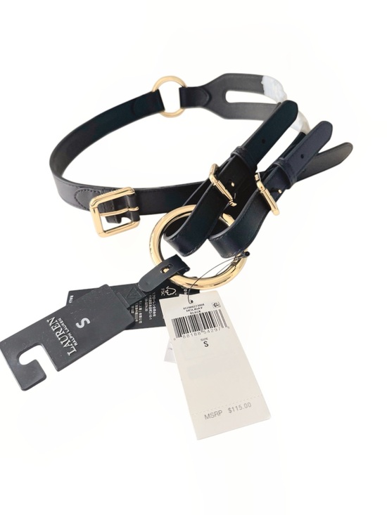 Lauren Ralph Lauren Leather Tri-Strap O-Ring Belt — Black — S — NWT main image 6
